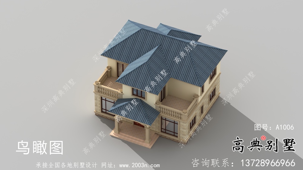 二層簡單歐式別墅設計圖紙及效果圖
