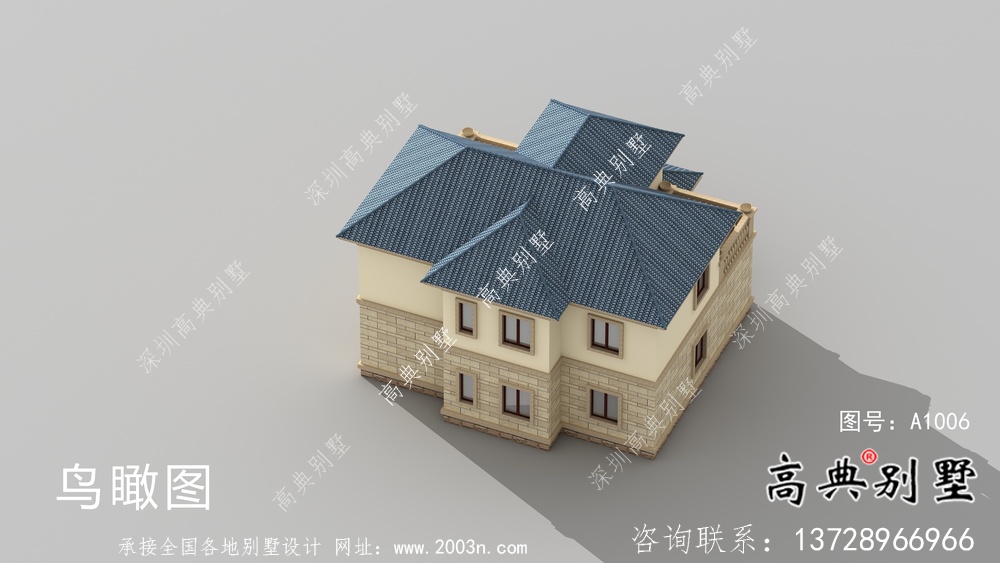 二層簡單歐式別墅設計圖紙及效果圖