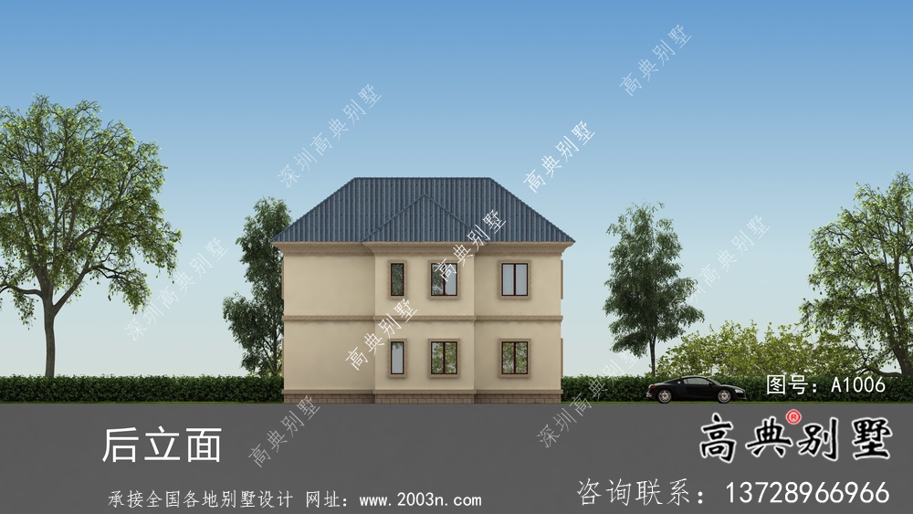 二層簡單歐式別墅設計圖紙及效果圖