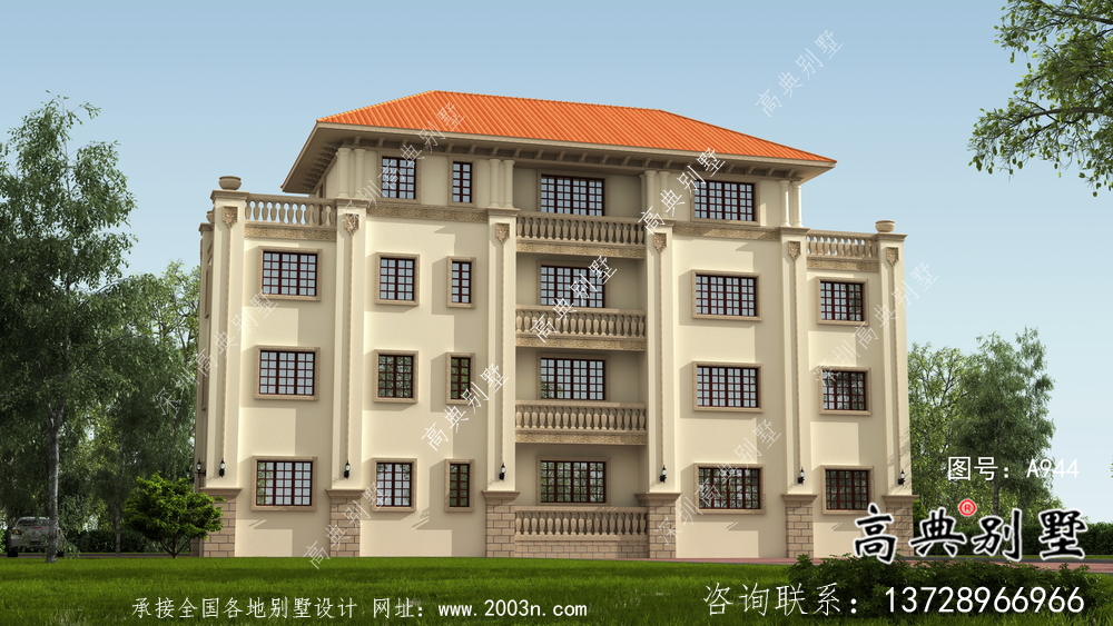 歐式風格別墅設計圖(包括效果圖+結構圖)