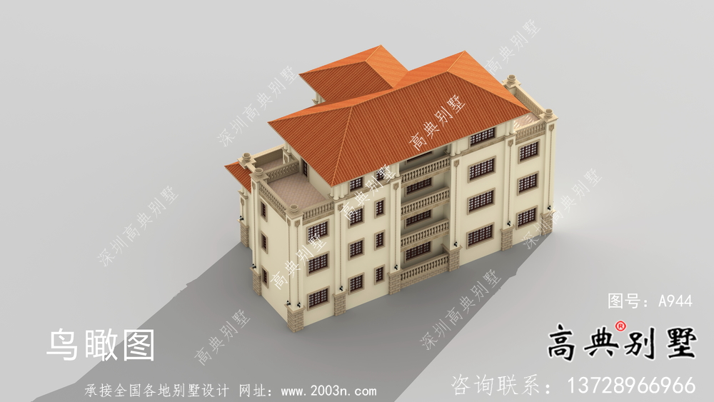 歐式風格別墅設計圖(包括效果圖+結構圖)