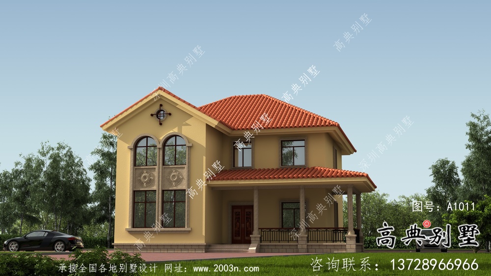 農村二層歐式別墅建筑設計圖紙