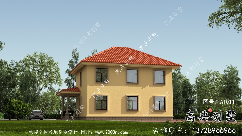 農村二層歐式別墅建筑設計圖紙