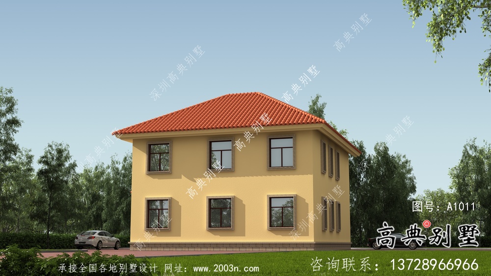 農村二層歐式別墅建筑設計圖紙