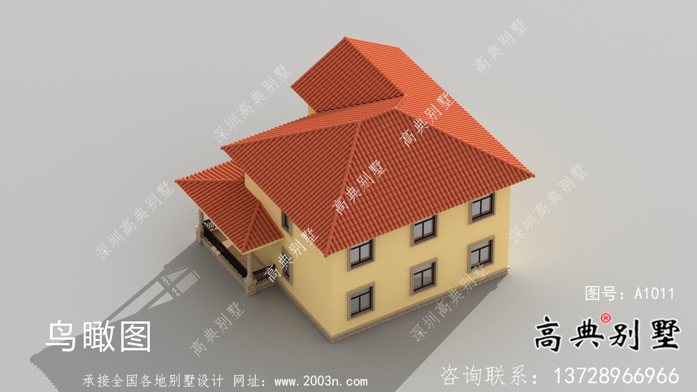 農村二層歐式別墅建筑設計圖紙