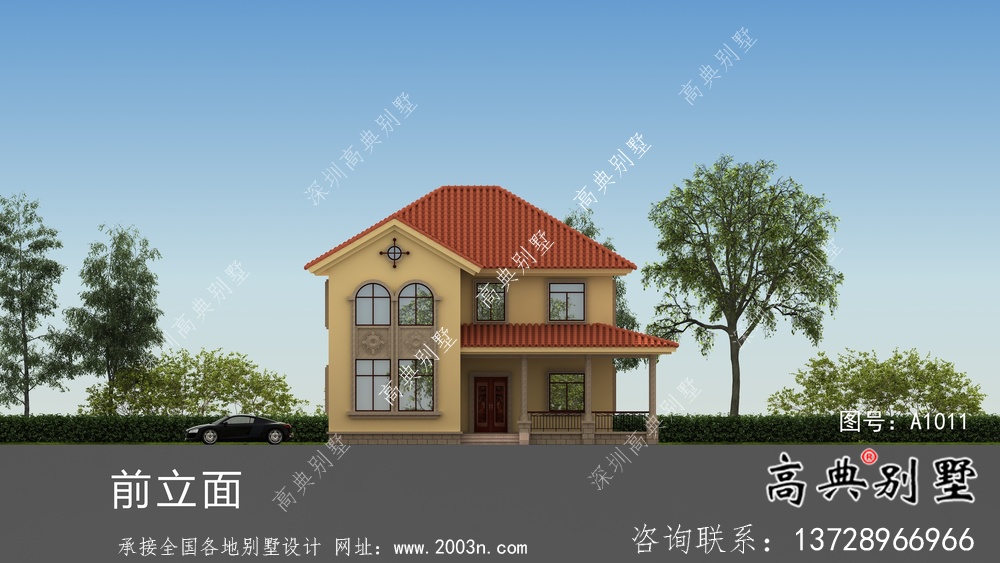 農村二層歐式別墅建筑設計圖紙