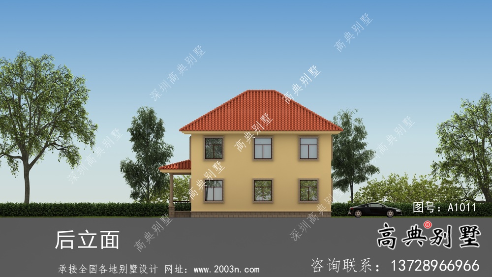 農村二層歐式別墅建筑設計圖紙