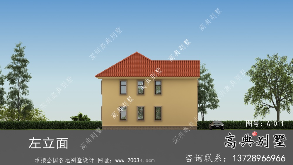 農村二層歐式別墅建筑設計圖紙