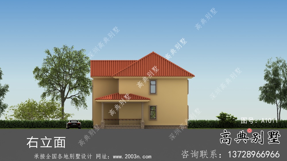 農村二層歐式別墅建筑設計圖紙