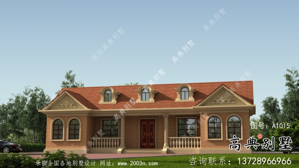 一層歐式農村別墅整套設計工程圖紙