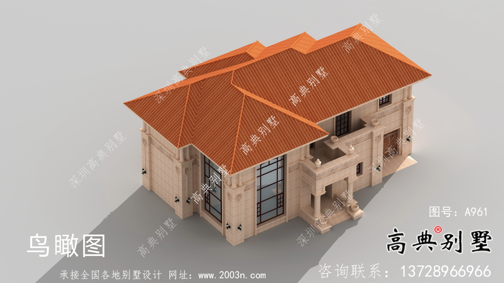 實用二層獨棟農村別墅設計效果圖