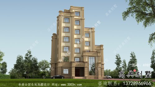 簡歐風(fēng)格美觀大方六層新農(nóng)村建設(shè)別墅