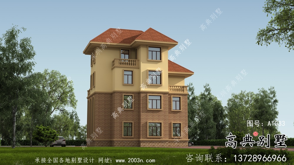 歐式風格簡單別墅設計布局圖+效果圖