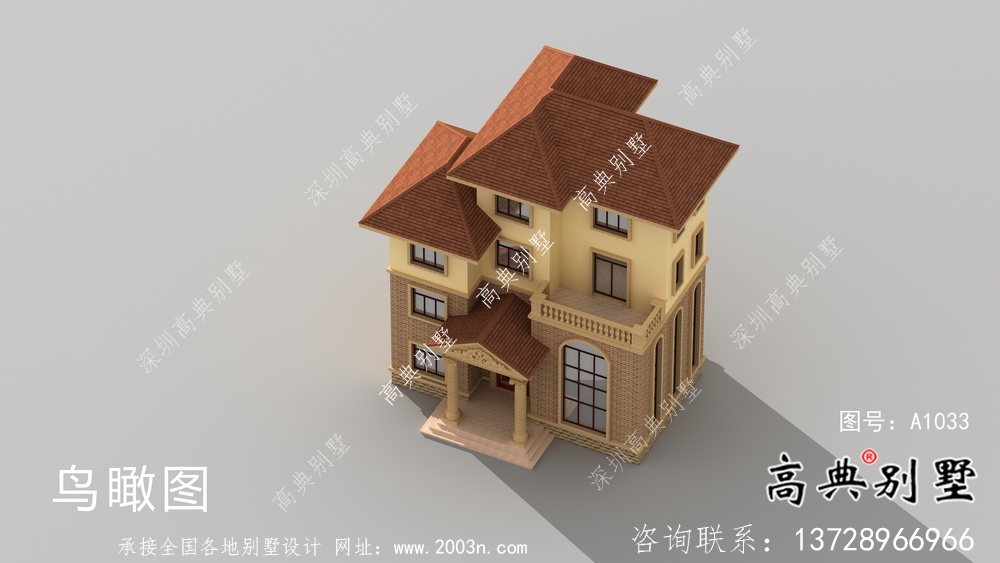 歐式風格簡單別墅設計布局圖+效果圖