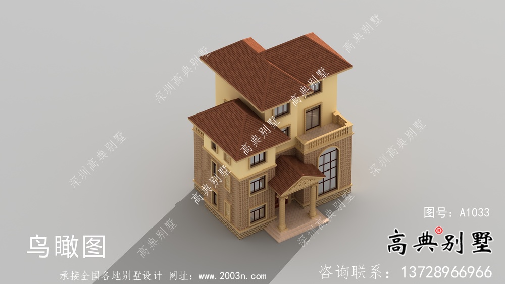 歐式風格簡單別墅設計布局圖+效果圖