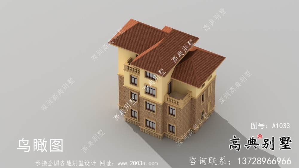 歐式風格簡單別墅設計布局圖+效果圖