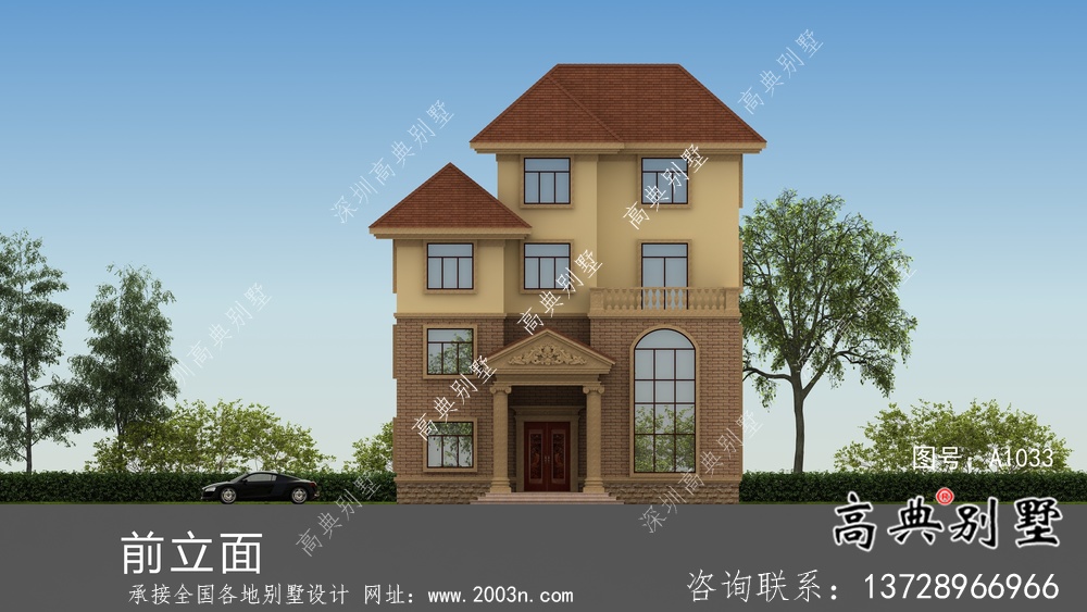 歐式風格簡單別墅設計布局圖+效果圖