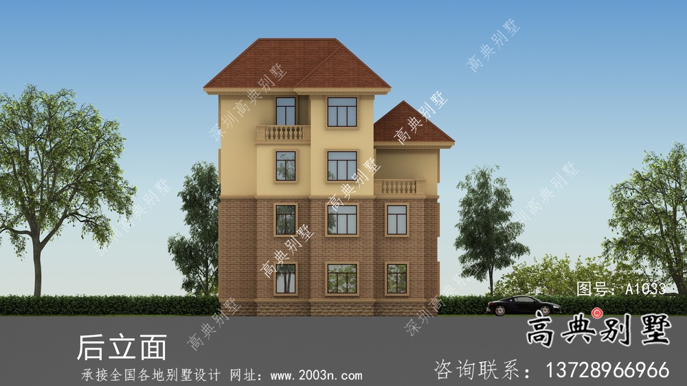 歐式風格簡單別墅設計布局圖+效果圖