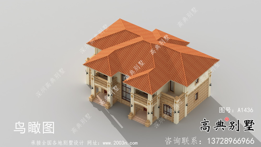 鄉村自建二層雙拼復式別墅設計工程圖紙