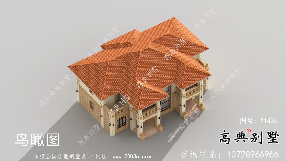 鄉村自建二層雙拼復式別墅設計工程圖紙