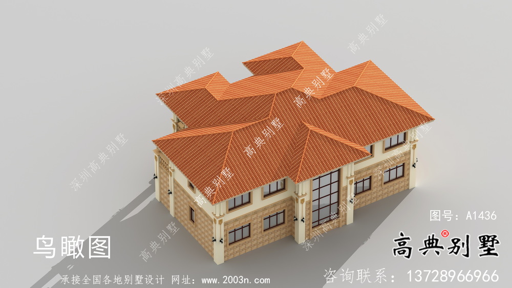 鄉村自建二層雙拼復式別墅設計工程圖紙