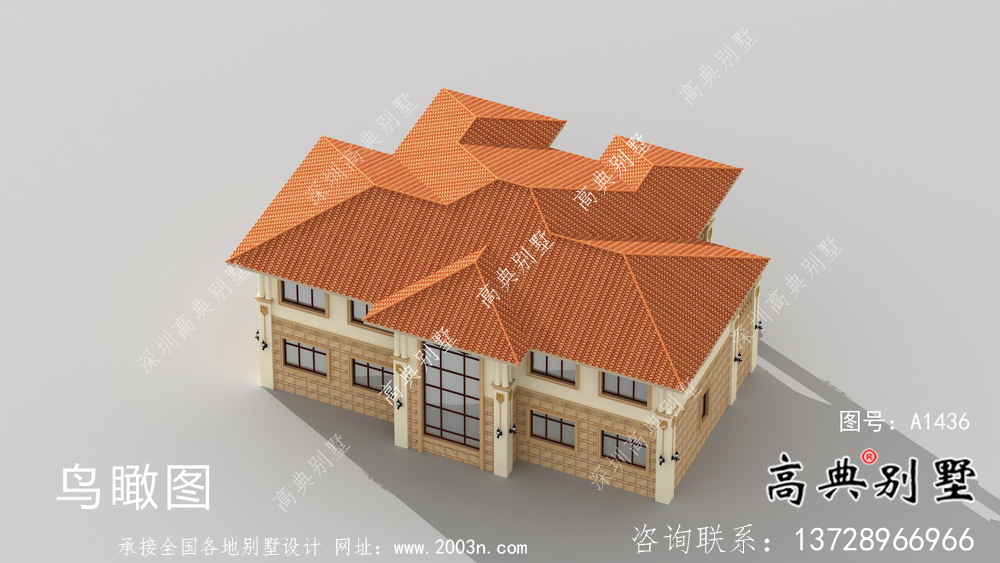 鄉村自建二層雙拼復式別墅設計工程圖紙