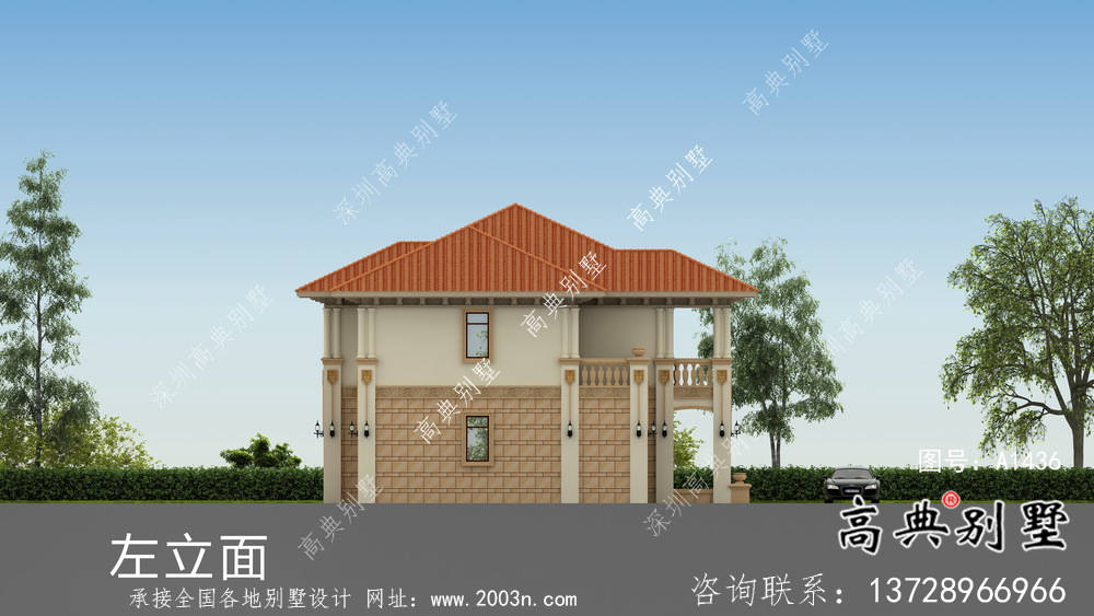 鄉村自建二層雙拼復式別墅設計工程圖紙