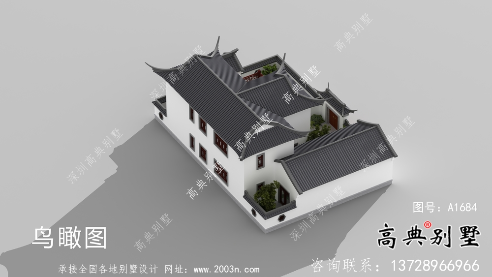 蘇式園林二層中式別墅整套設計圖紙
