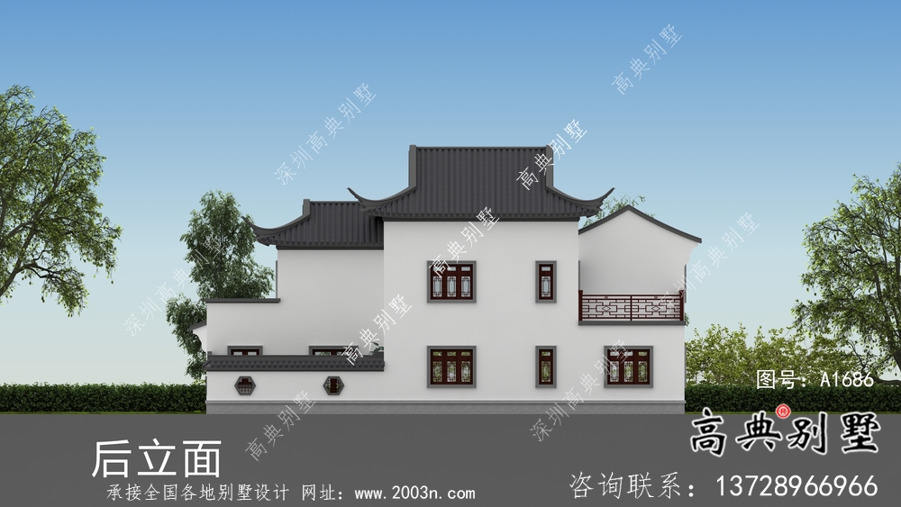自建中式二層蘇式園林別墅設計圖紙