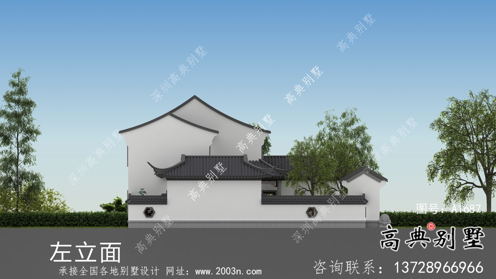 二層新中式庭院別墅設計圖紙