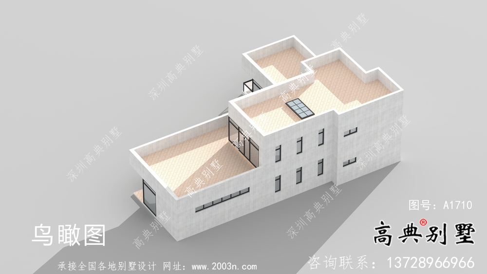現代二層自建別墅外觀設計效果圖