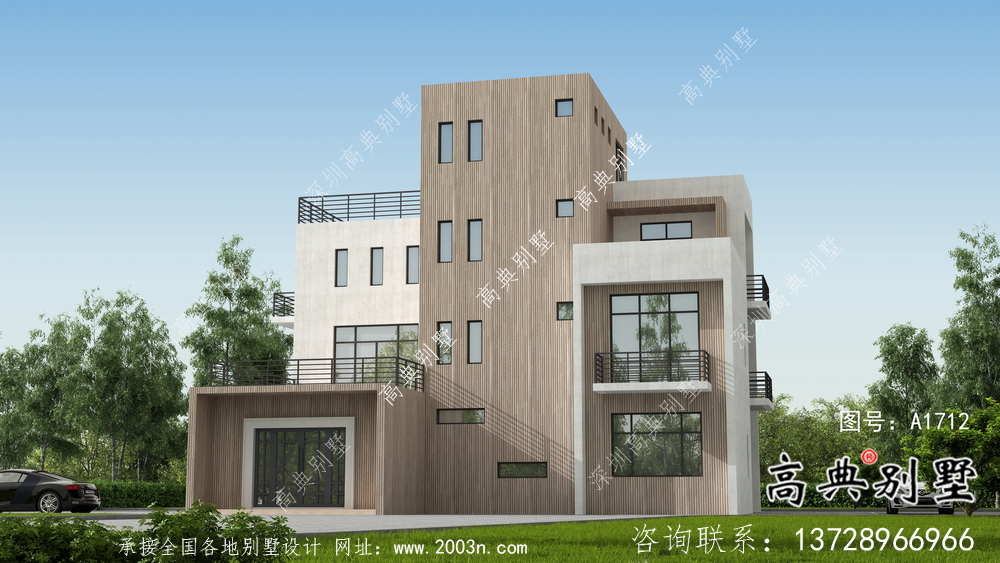 自建三層現代風別墅設計圖紙及施工圖