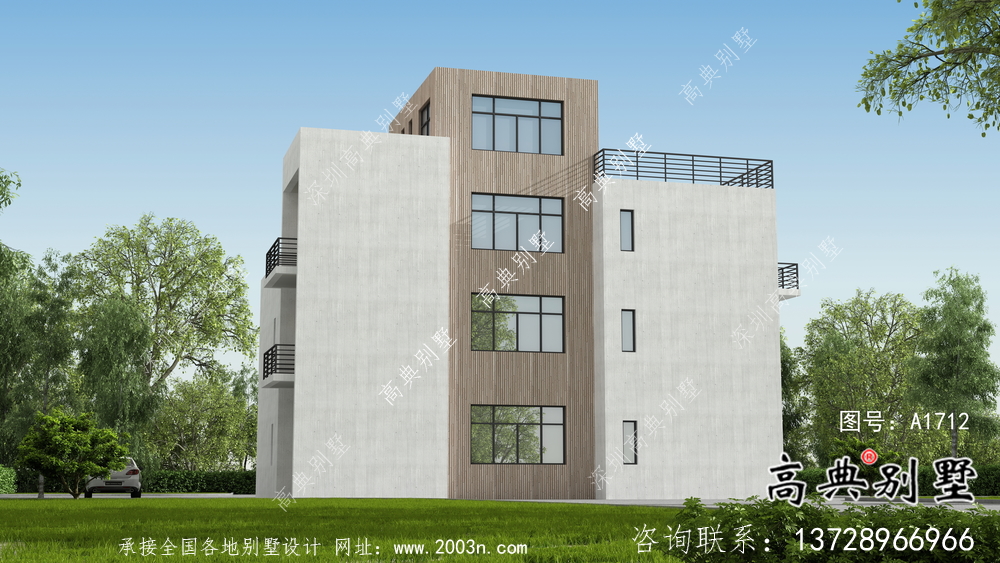 自建三層現代風別墅設計圖紙及施工圖