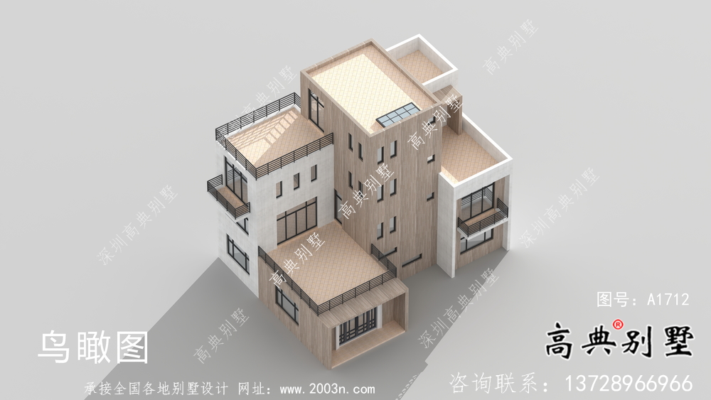 自建三層現代風別墅設計圖紙及施工圖