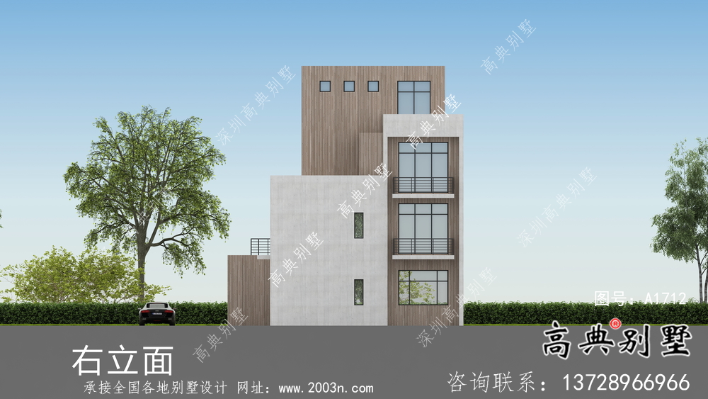 自建三層現代風別墅設計圖紙及施工圖