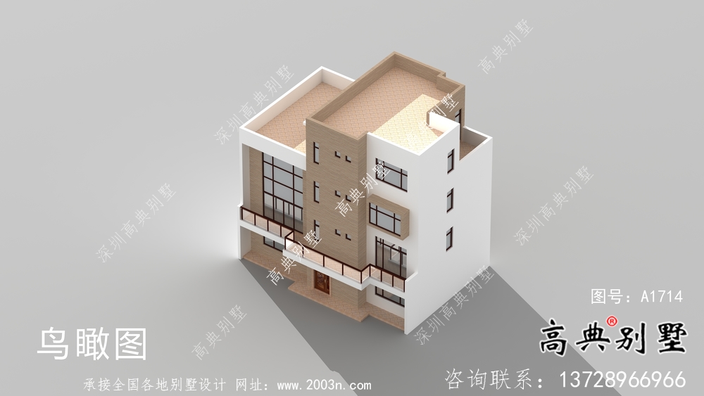 四層現代簡約別墅設計圖紙及效果圖