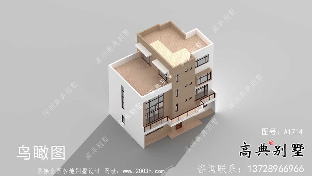 四層現代簡約別墅設計圖紙及效果圖
