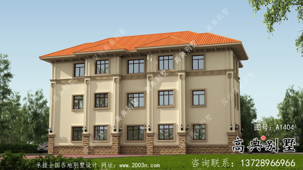 實用三層農(nóng)村雙拼別墅設(shè)計圖