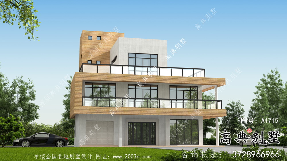 農(nóng)村四層大氣現(xiàn)代風(fēng)別墅設(shè)計圖紙