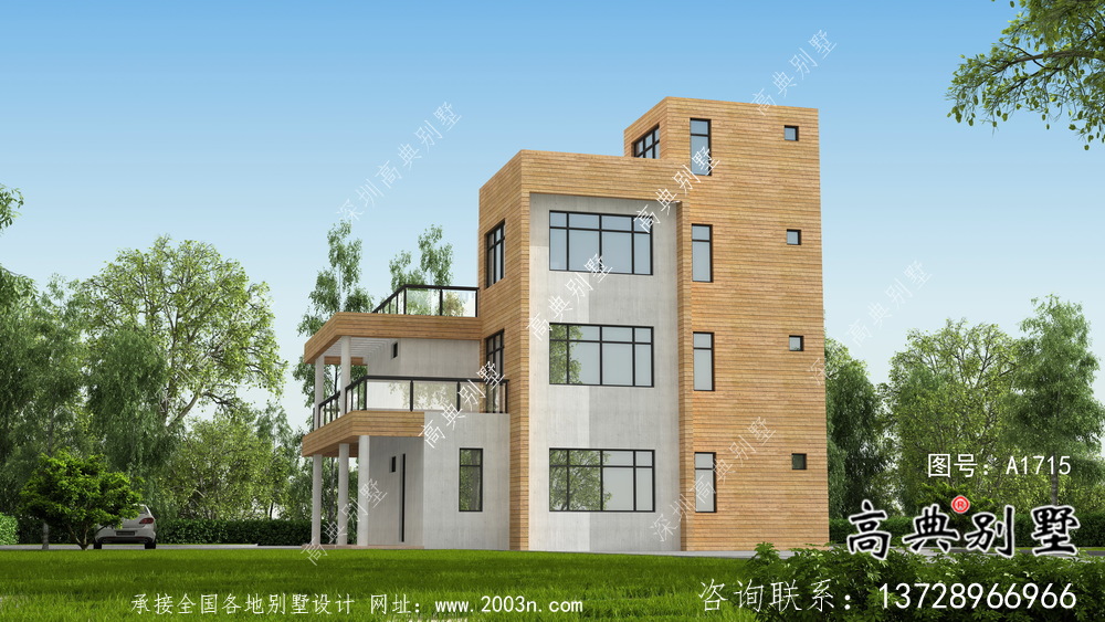 農(nóng)村四層大氣現(xiàn)代風(fēng)別墅設(shè)計圖紙