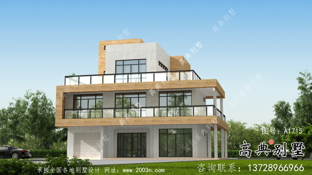 農(nóng)村四層大氣現(xiàn)代風(fēng)別墅設(shè)計圖紙