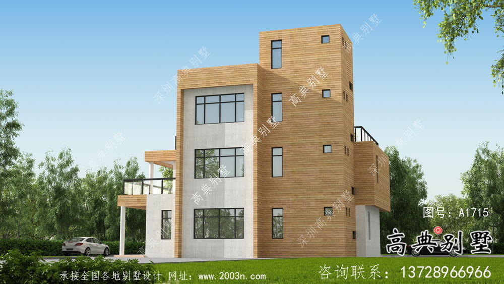 農(nóng)村四層大氣現(xiàn)代風(fēng)別墅設(shè)計圖紙