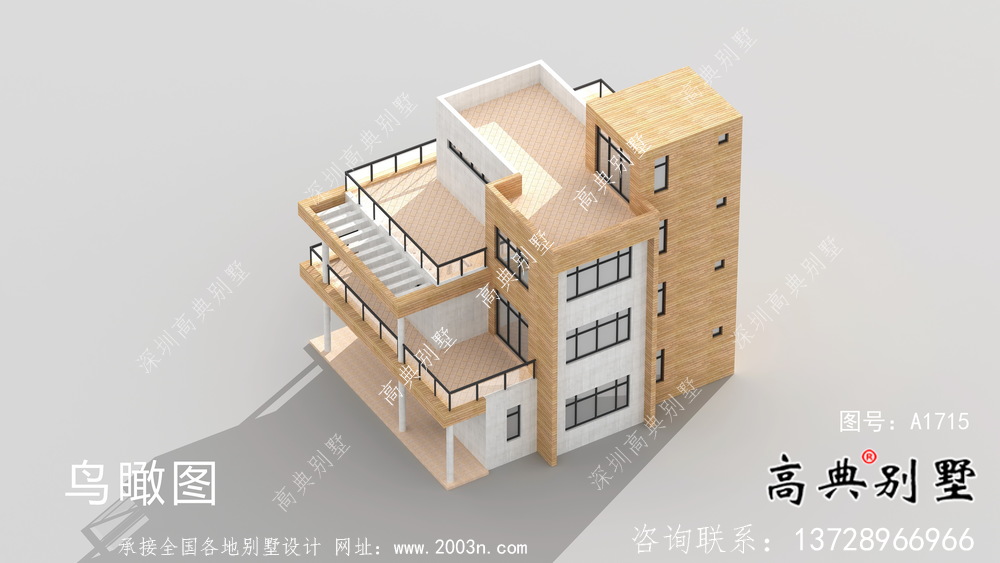 農(nóng)村四層大氣現(xiàn)代風(fēng)別墅設(shè)計圖紙