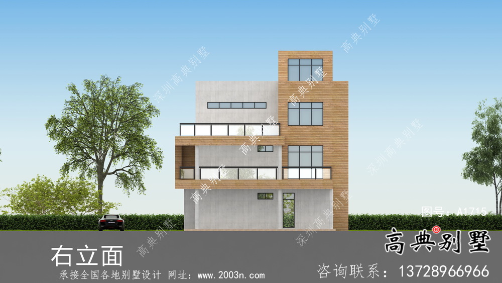 農(nóng)村四層大氣現(xiàn)代風(fēng)別墅設(shè)計圖紙