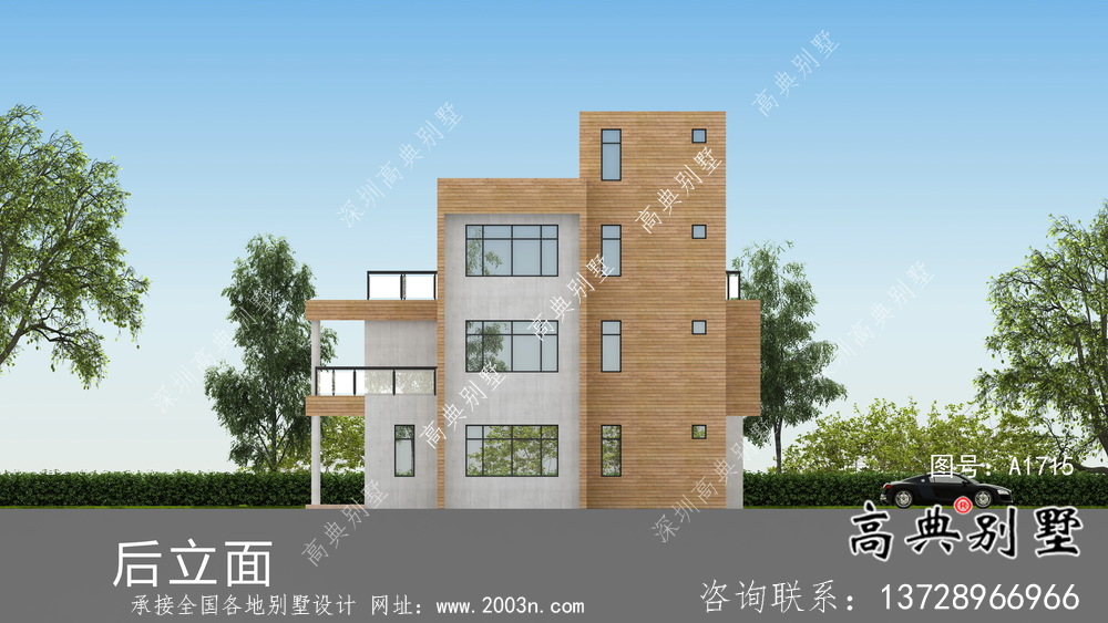 農(nóng)村四層大氣現(xiàn)代風(fēng)別墅設(shè)計圖紙