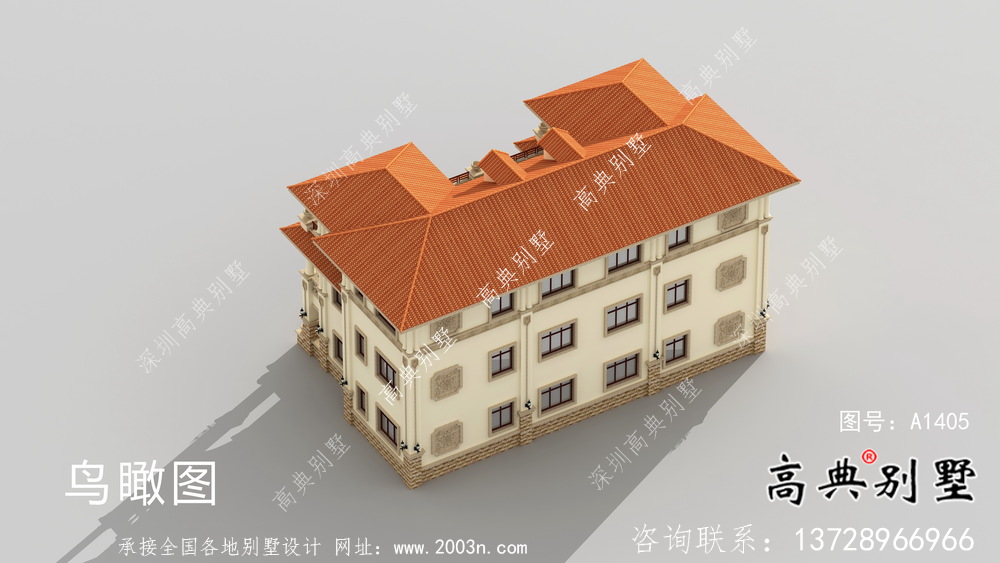 三層復式歐式風格雙拼別墅設計圖紙