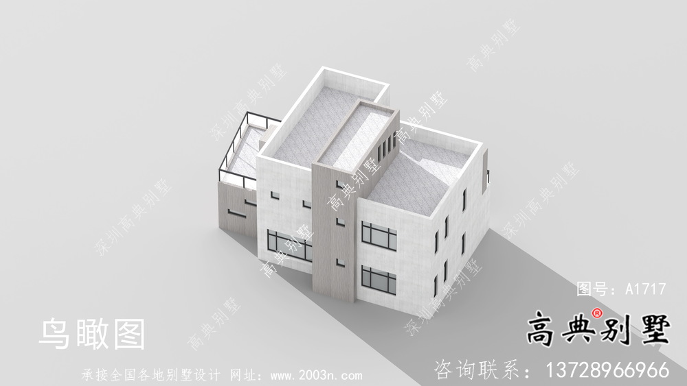 現(xiàn)代平頂二層別墅設(shè)計(jì)圖紙及效果圖