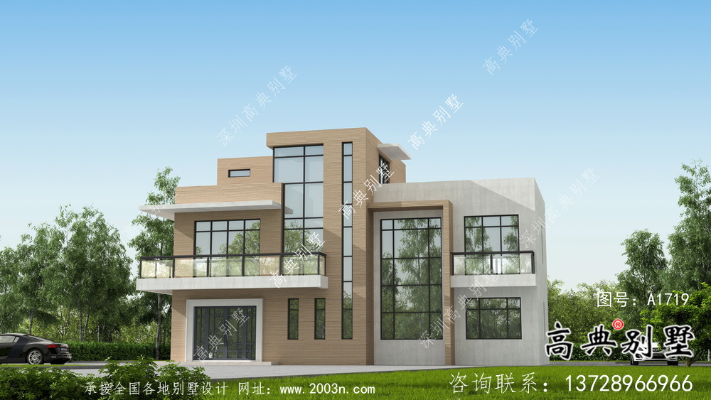 現代簡約式風格二層別墅設計圖紙