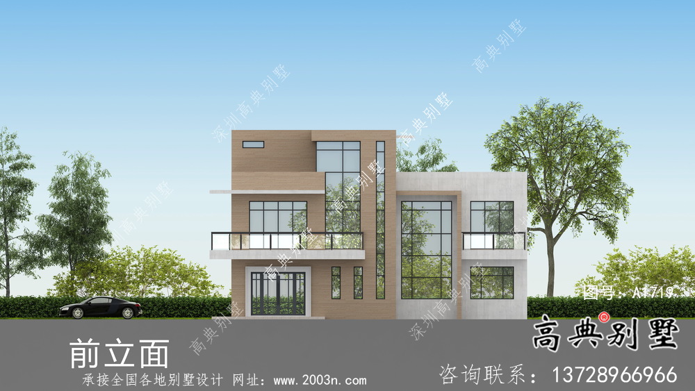 現代簡約式風格二層別墅設計圖紙