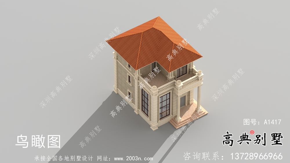 獨棟坡屋頂三層鄉(xiāng)村風(fēng)情別墅圖紙